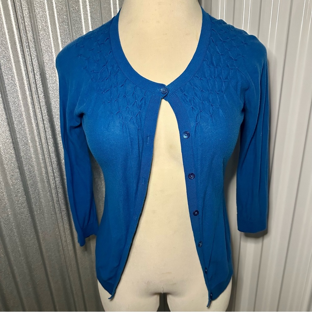 Banana Republic Blue Knit Cardigan Sweater